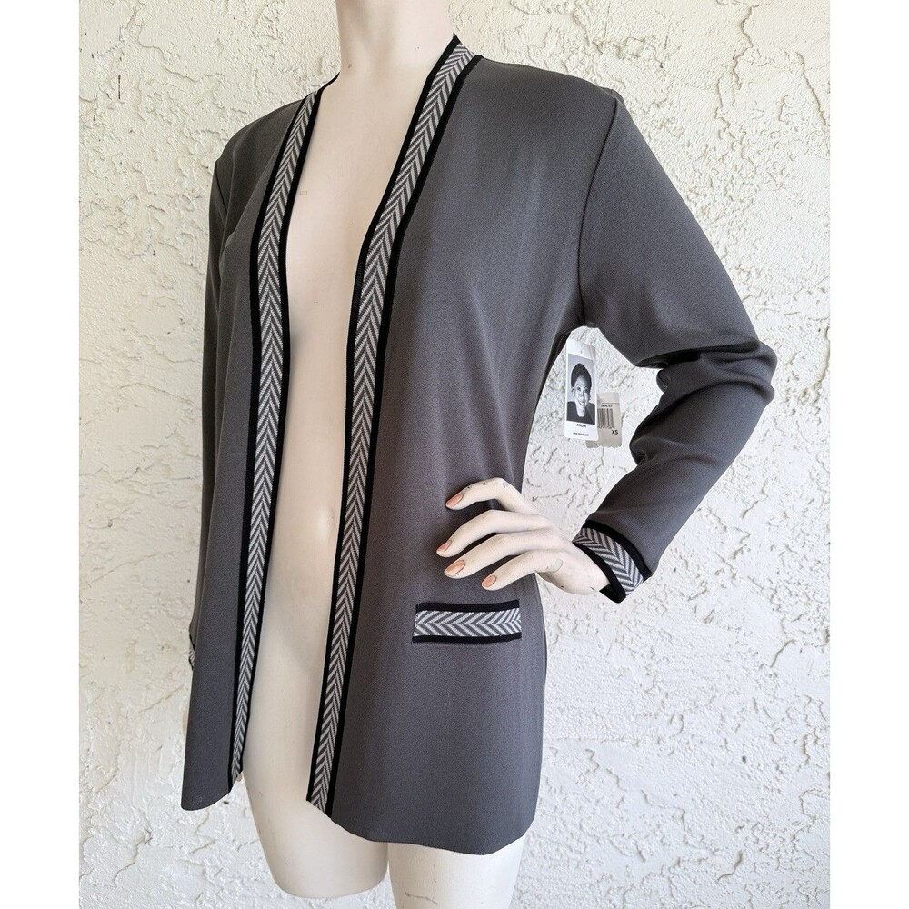 EXCLUSIVELY MISOOK Cardigan Sweater NWT Gray Long Sleeve Open Front Jacket XS